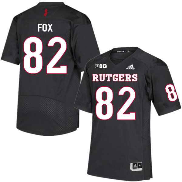 Men #82 Brayden Fox Rutgers Scarlet Knights College Football Jerseys Sale-Black
